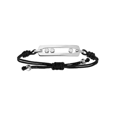 Bracelet sur cordon Messika New Move en or blanc et diamants