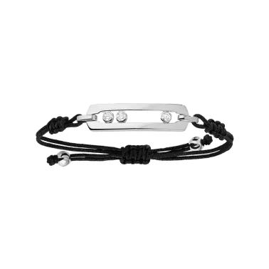 Bracelet sur cordon Messika New Move en or blanc et diamants