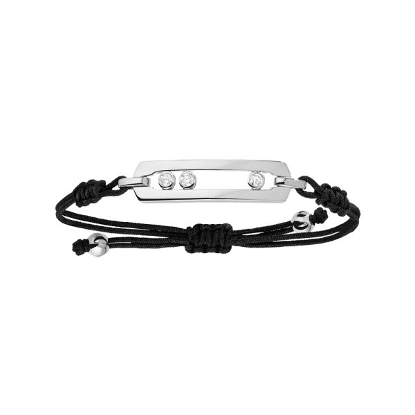 Bracelet sur cordon Messika New Move en or blanc et diamants