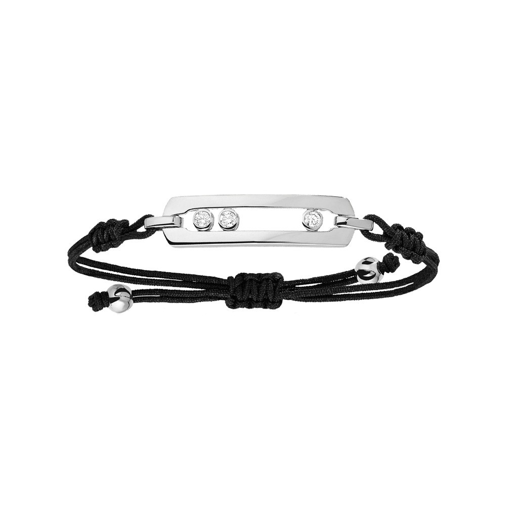 Bracelet sur cordon Messika New Move en or blanc et diamants