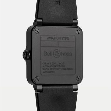 Bell & Ross BR-03 Horizon automatic ceramic black and blue dial rubber strap 41 mm