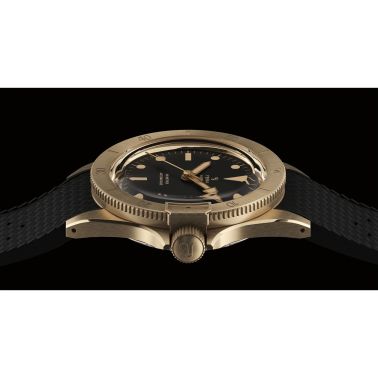 Yema Superman Bronze CMM.10 Limited Edition automatic black dial black rubber strap 39 mm