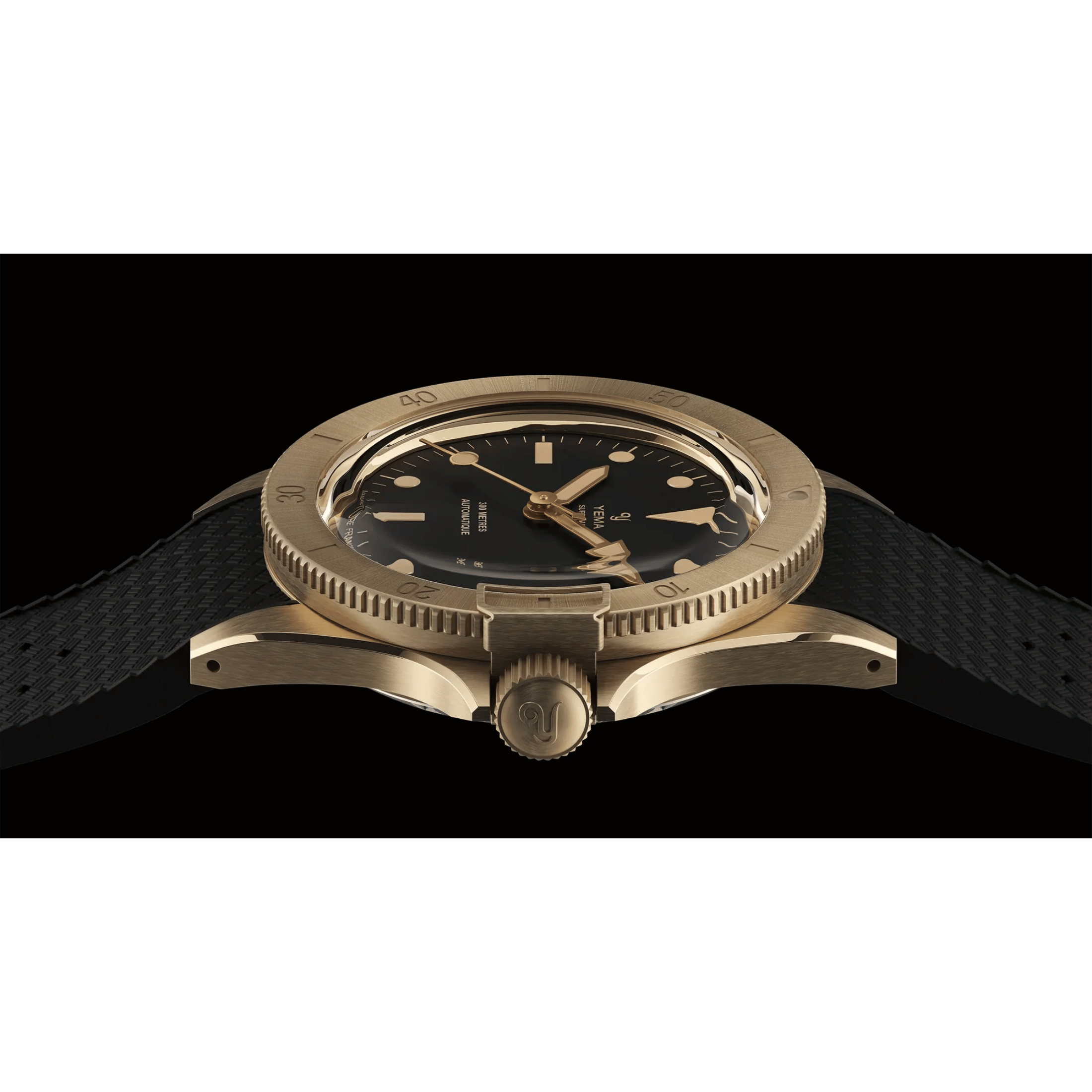 Yema Superman Bronze CMM.10 Limited Edition automatic black dial black rubber strap 39 mm