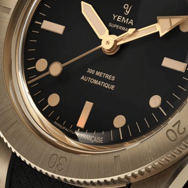 Yema Superman Bronze CMM.10 Limited Edition automatic black dial black rubber strap 39 mm