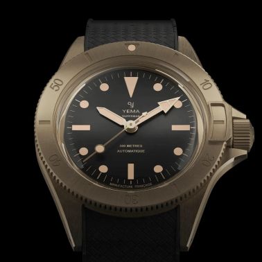 Yema Superman Bronze CMM.10 Limited Edition automatic black dial black rubber strap 39 mm