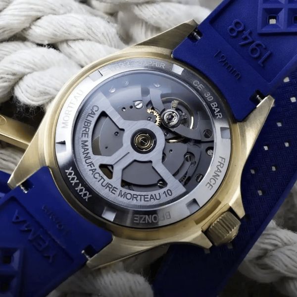 Yema Superman Bronze CMM.10 Limited Edition automatic blue dial blue rubber strap 39 mm