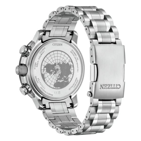Montre Citizen Pro-Master Sky Radio Contrôlée Eco-Drive cadran noir bracelet acier 47 mm