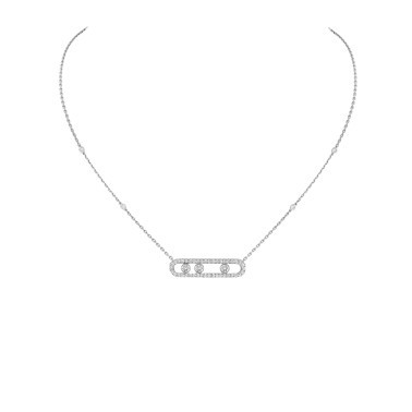 Collier Messika Move Pavé en or blanc et diamants