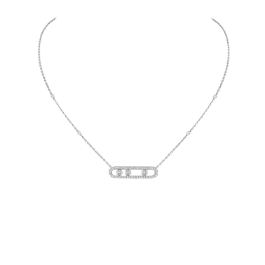 Collier Messika Move Pavée en or blanc et diamants