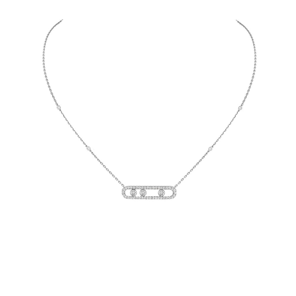 Collier Messika Move Pavé en or blanc et diamants