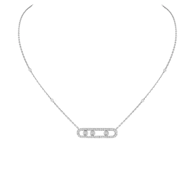Collier Messika Move Pavée en or blanc et diamants