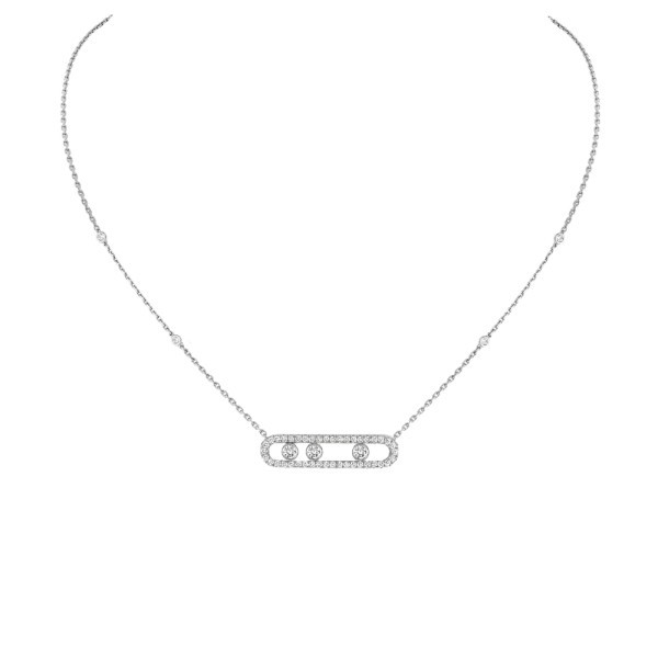 Collier Messika Move Pavé en or blanc et diamants
