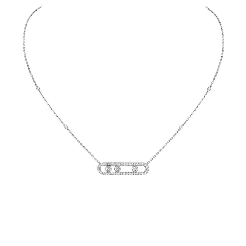 Collier Messika Move Pavé en or blanc et diamants