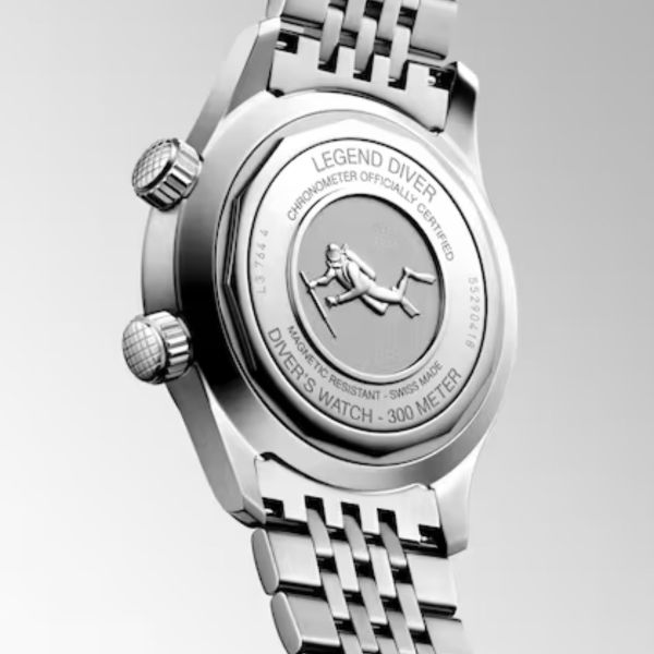 Longines Legend Diver automatic watch terracotta dial steel bracelet 39 mm