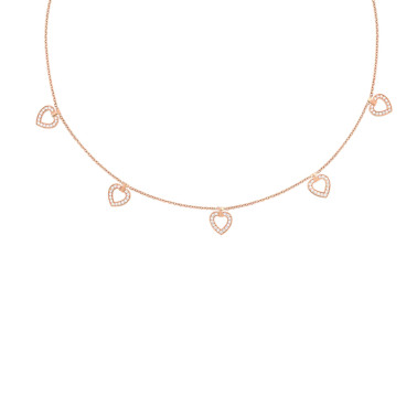 Collier Fred Pretty Woman Multihearts réversible en or rose et diamants