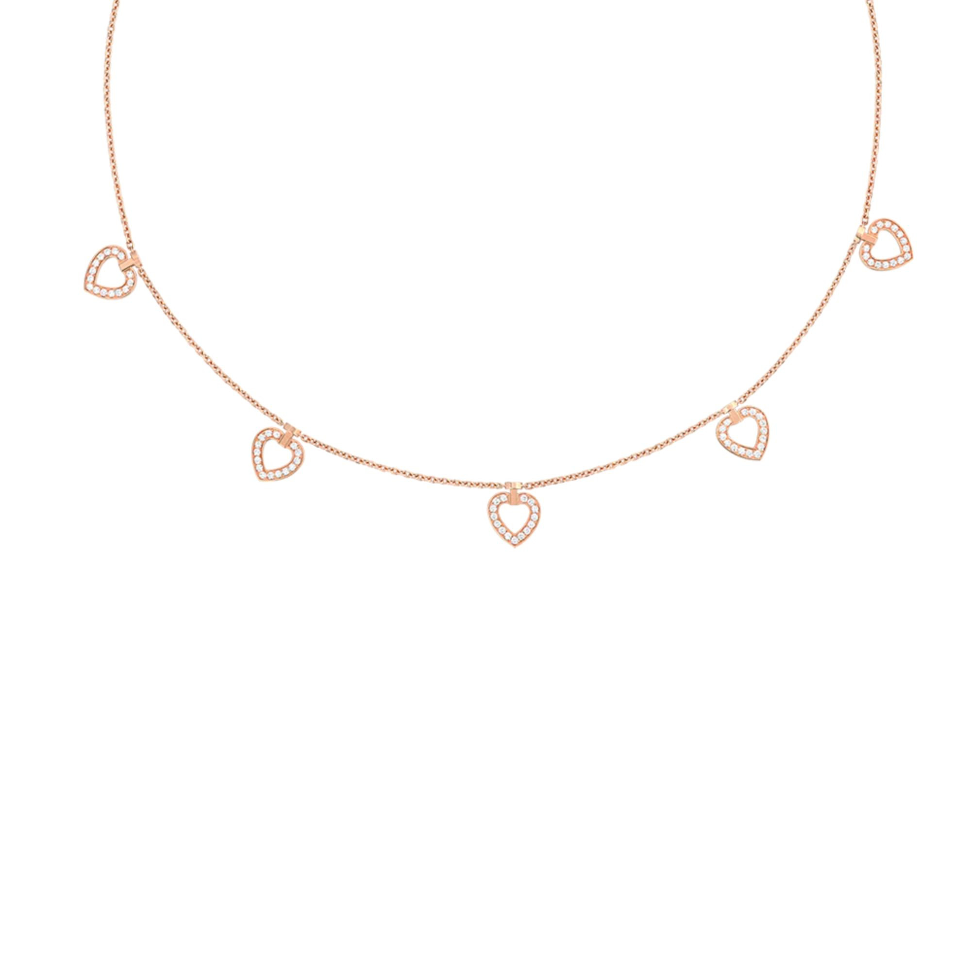 Collier Fred Pretty Woman Multihearts réversible en or rose et diamants