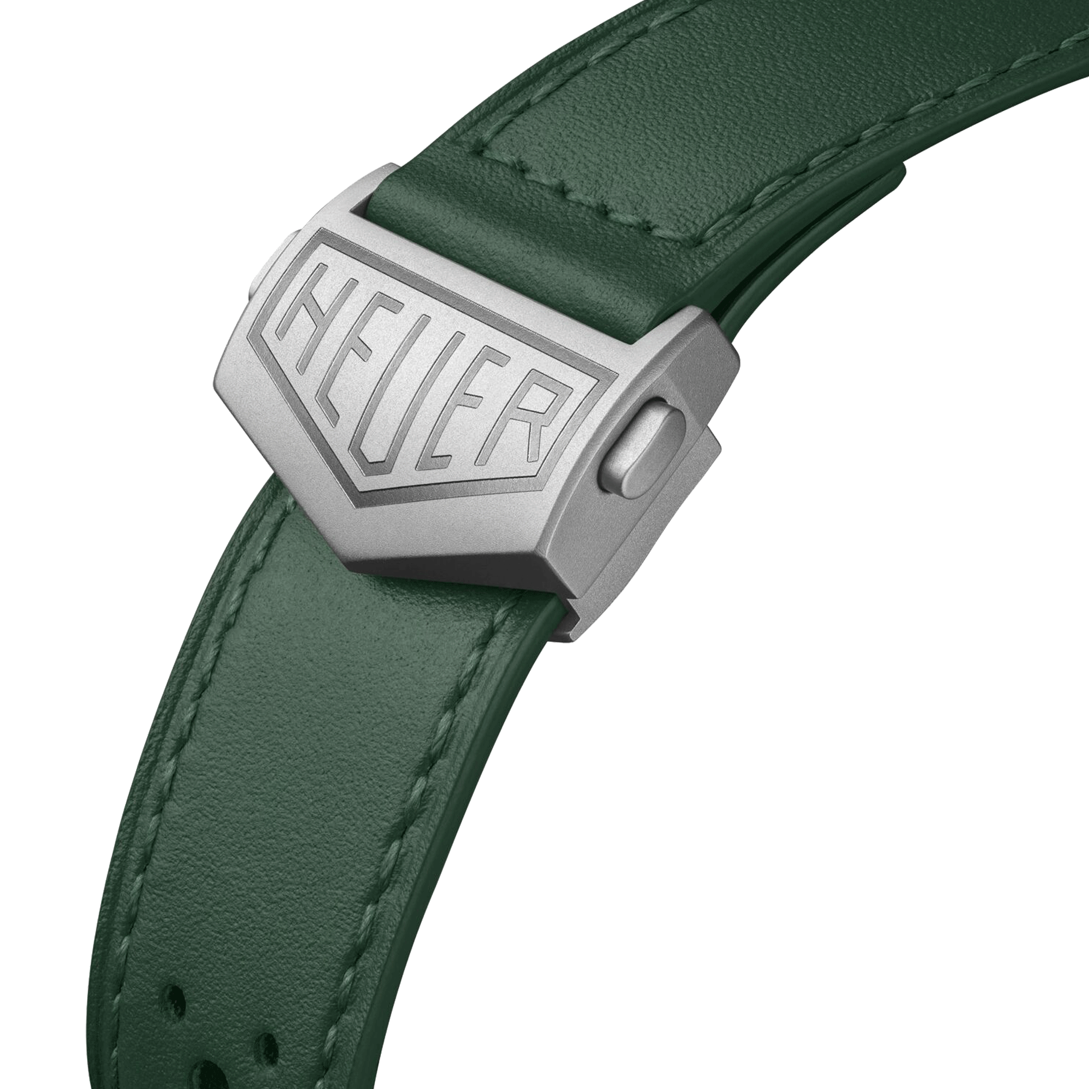 Montre TAG Heuer Monaco Chronograph Racing Green automatique cadran argenté bracelet cuir vert 39 mm CAW218E.FC6565