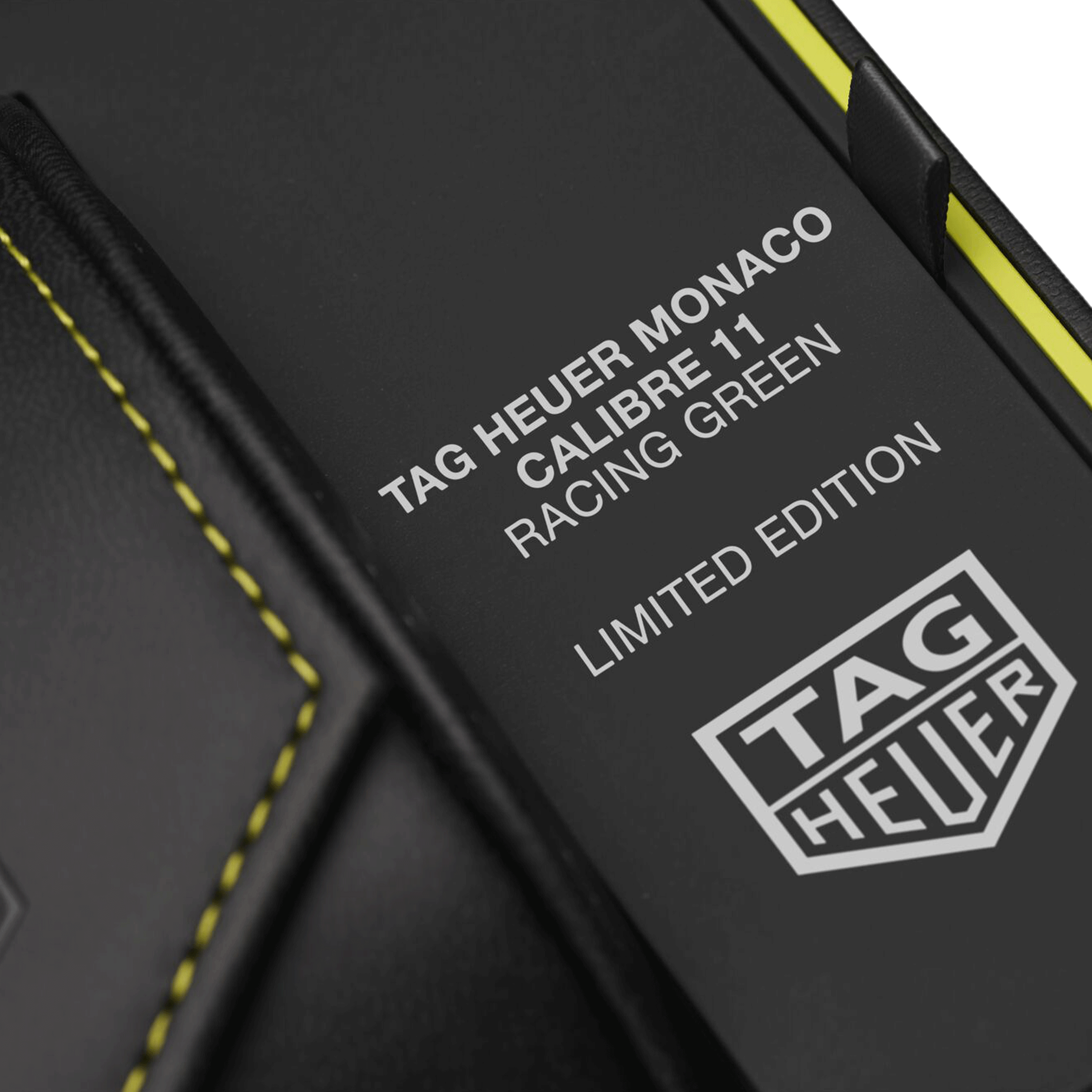 Montre TAG Heuer Monaco Chronograph Racing Green automatique cadran argenté bracelet cuir vert 39 mm CAW218E.FC6565