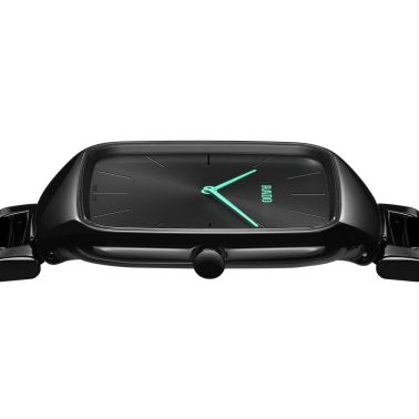 Rado True Square Thinline quartz watch black dial black ceramic bracelet 37 mm