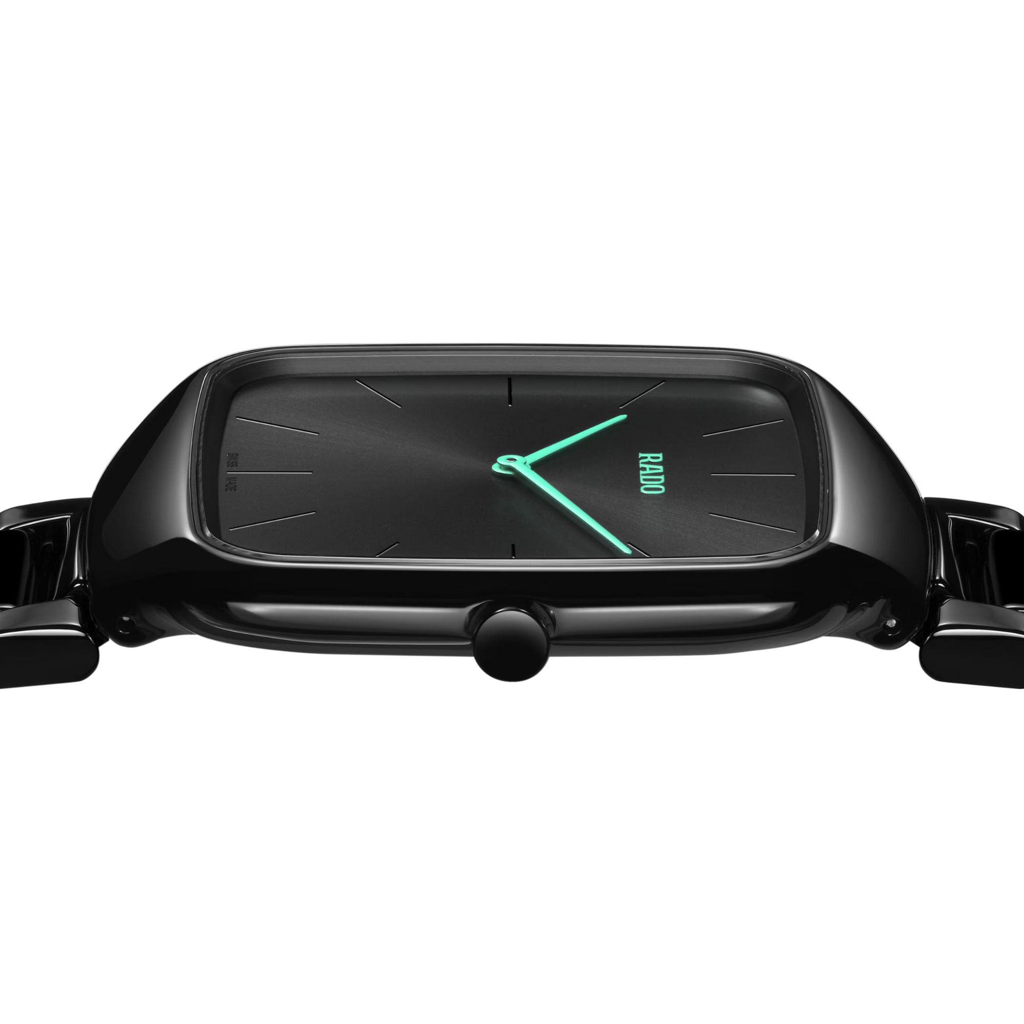 Montre Rado True Square Thinline quartz cadran noir bracelet céramique noire 37 mm