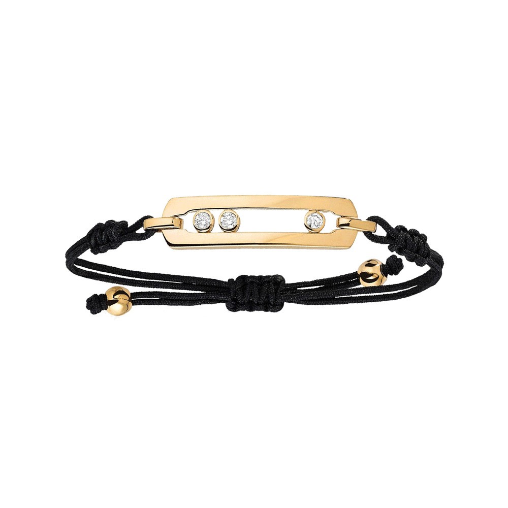 Bracelet sur cordon Messika New Move en or jaune et diamants