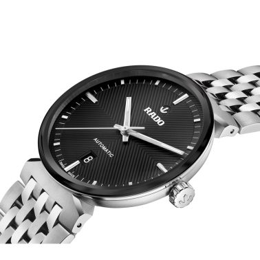 Rado Florence Classic Diamonds quartz watch with diamond markers black dial steel bracelet 38 mm