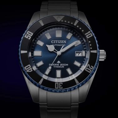 Montre Citizen Promaster Marine Fujitsubo Super Titanium automatique cadran bleu bracelet titane 41 mm