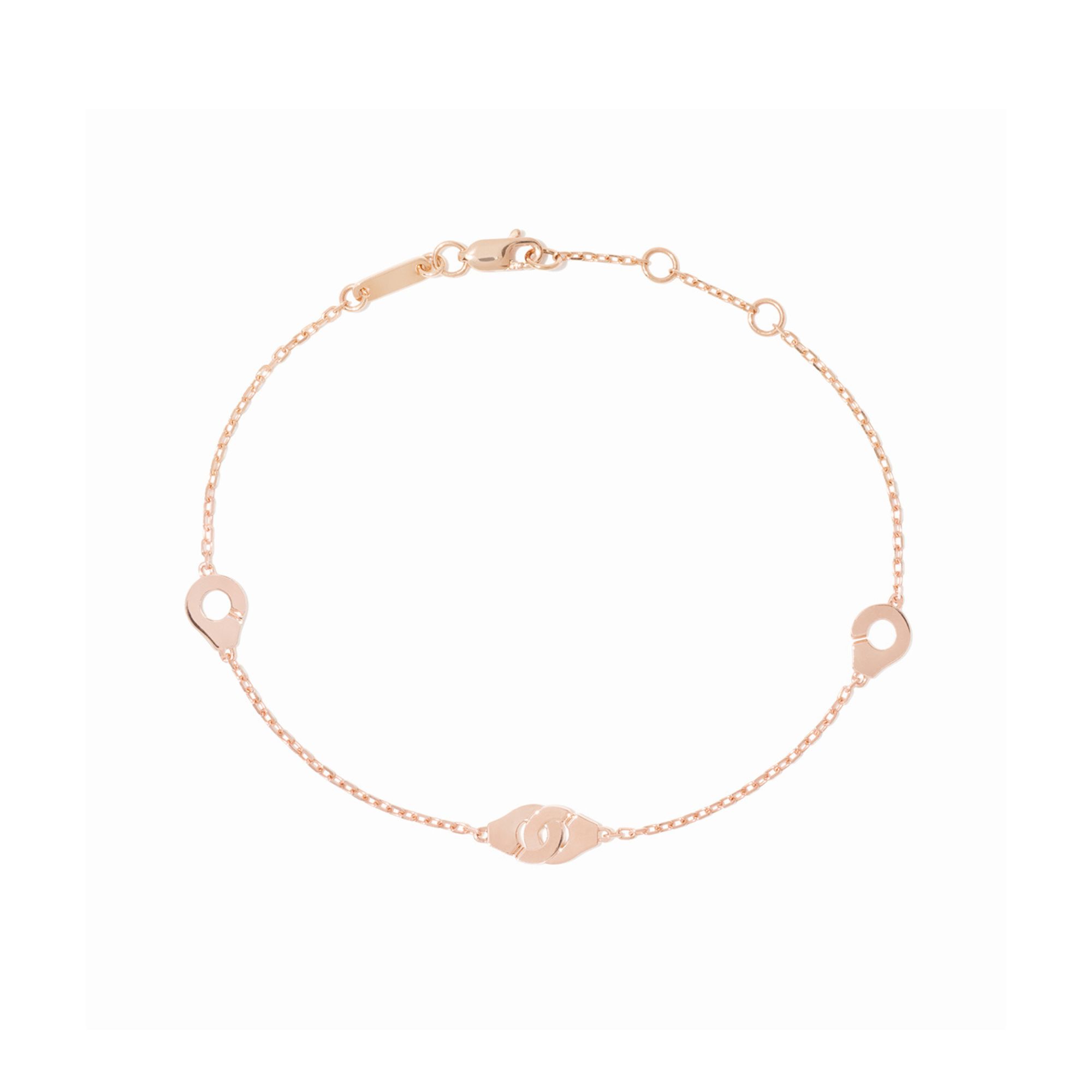 Bracelet Menottes dinh van R5 en or blanc sur chaine