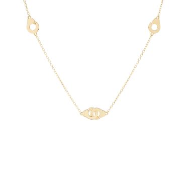 Dinh van R5 yellow gold cuff necklace on chain
