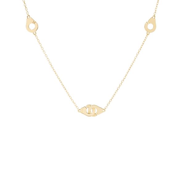Dinh van R5 yellow gold cuff necklace on chain