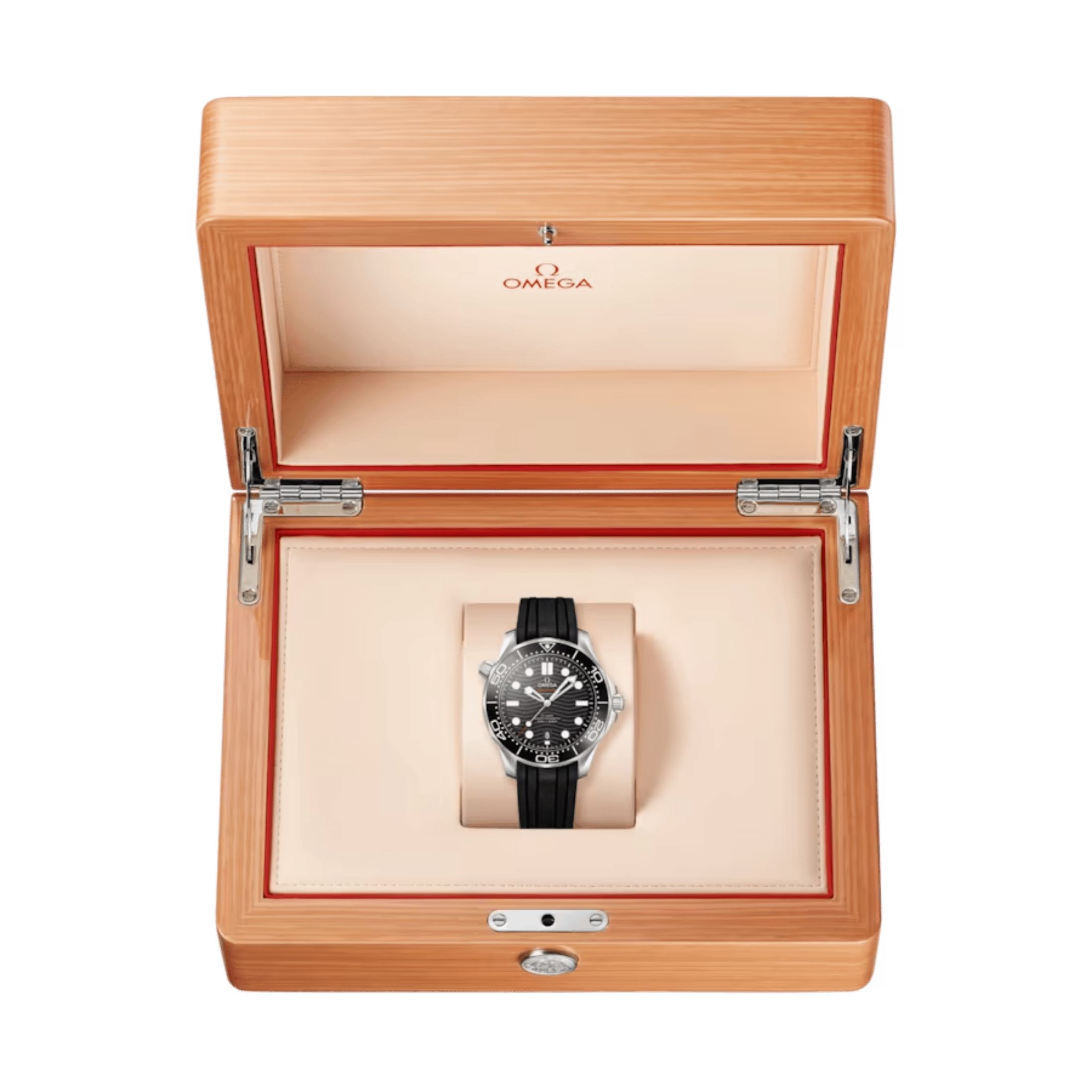 Montre Omega Seamaster Diver 300m Co-Axial Master Chronometer cadran noir bracelet caoutchouc noir 42 mm