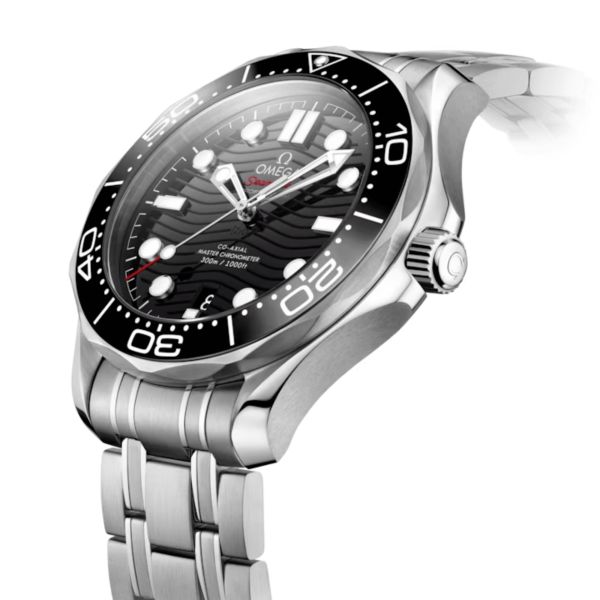 Omega Seamaster Diver 300m Co-Axial Master Chronometer watch black dial steel bracelet 42 mm