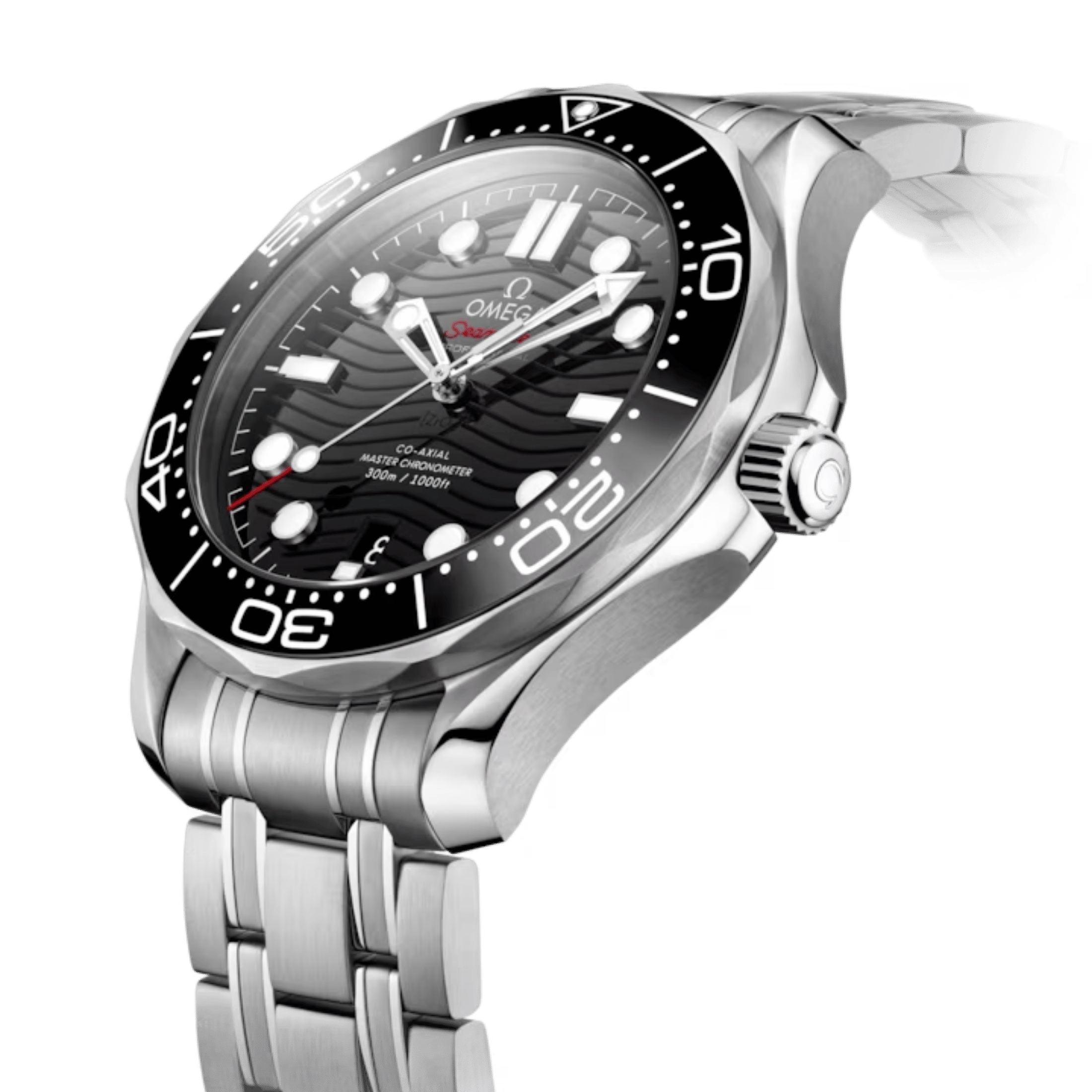 Montre Omega Seamaster Diver 300m Co-Axial Master Chronometer cadran noir bracelet acier 42 mm