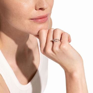 Bague dinh van Maillon Petit modèle en or blanc et diamants