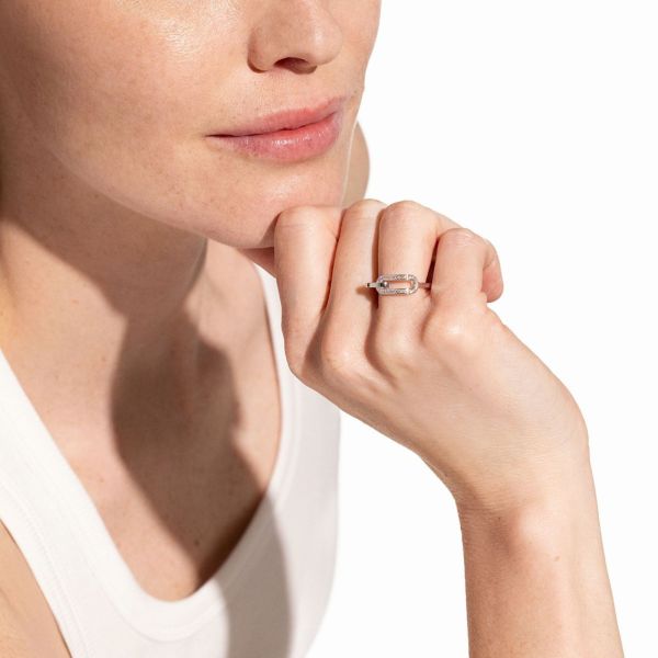 Bague dinh van Maillon Petit modèle en or blanc et diamants