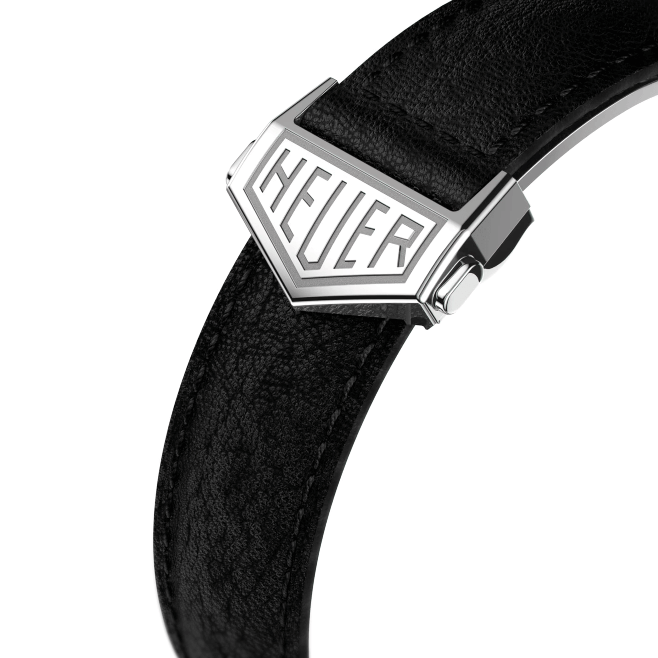 Montre TAG Heuer Monaco Calibre 11 cadran bleu bracelet cuir perforé noir 39 mm CAW211P.FC6356