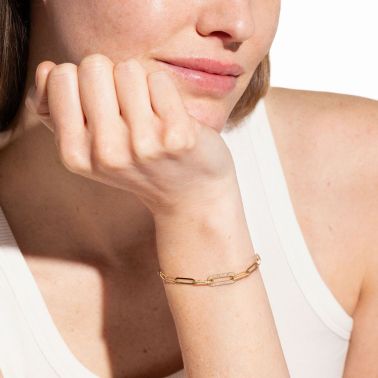 Bracelet dinh van Maillon Petit Modèle en or jaune et diamants