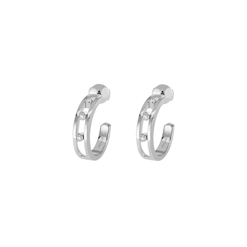 Créoles Messika Move en or blanc et diamants