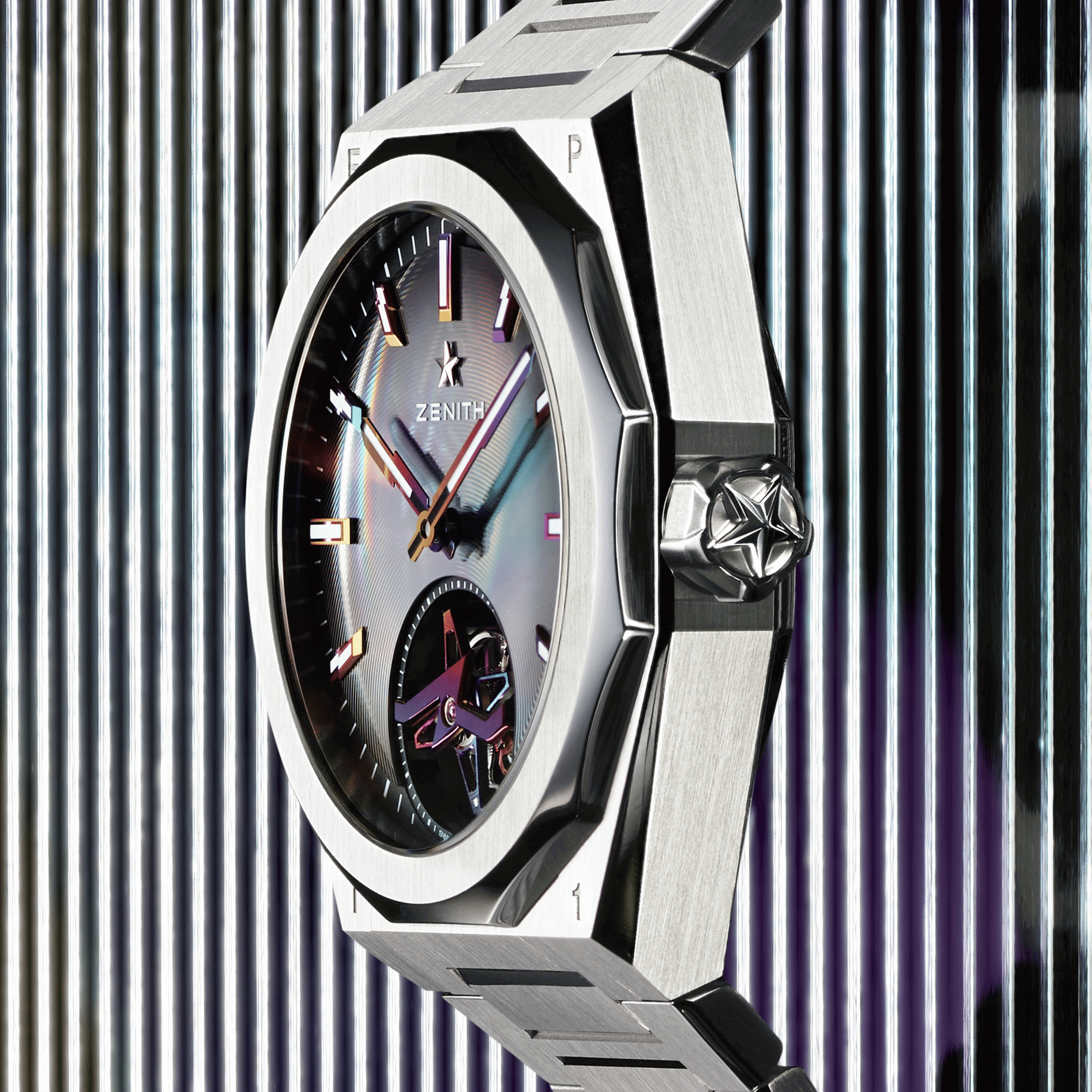  Zenith Defy Skyline Tourbillon "Felipe Pantone Edition" automatic grey dial steel bracelet 41 mm