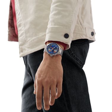 TAG Heuer Formula 1 x Gulf Chronograph quartz watch blue dial steel bracelet 43 mm