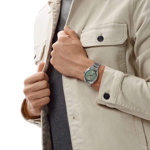 Montre TAG Heuer Carrera automatique index or rose cadran vert bracelet acier 36 mm WBN2312.BA0001