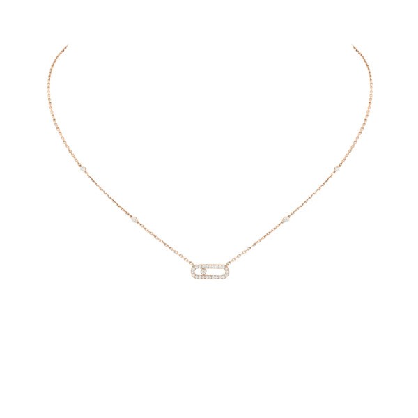 Collier Messika Move Uno en or rose et diamants
