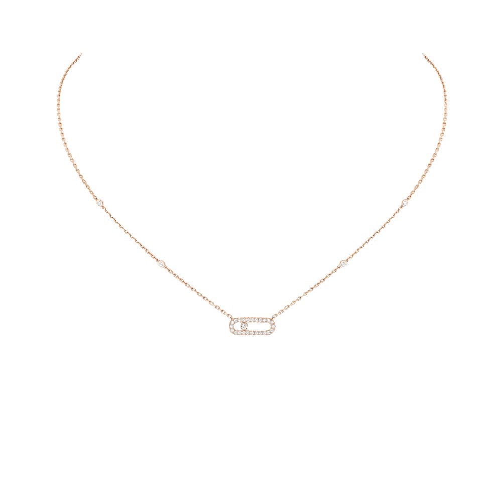 Collier Messika Move Uno en or rose et diamants