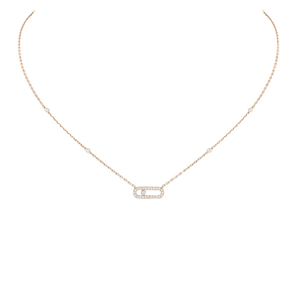 Collier Messika Move Uno en or rose et diamants
