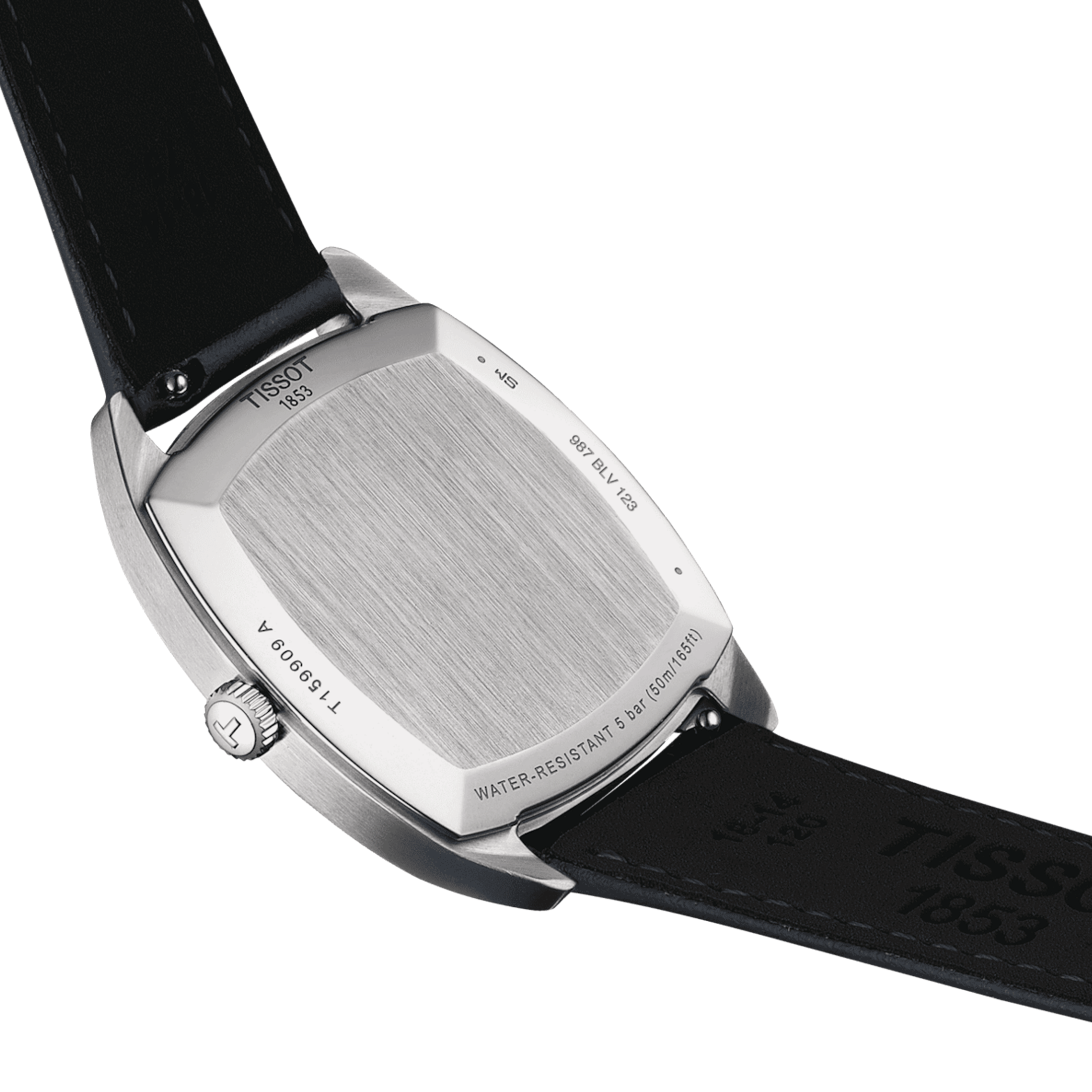 Tissot Stylist quartz watch blue dial blue leather strap 32 x 32 mm