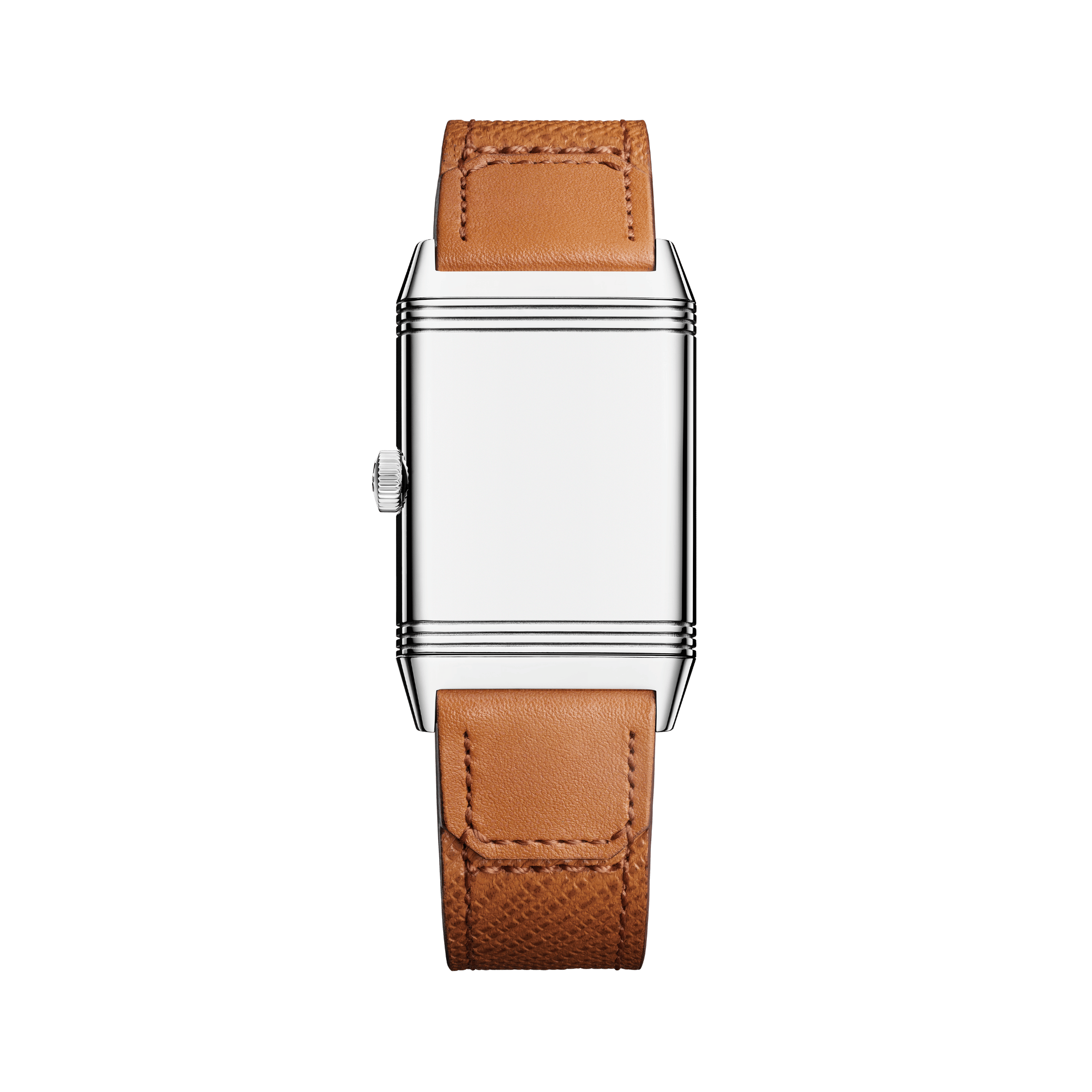 Montre Jaeger-LeCoultre Reverso Tribute Monoface Midsize remontage manuel cadran gris argenté bracelet cuir brun 40,1 x 24,4 mm