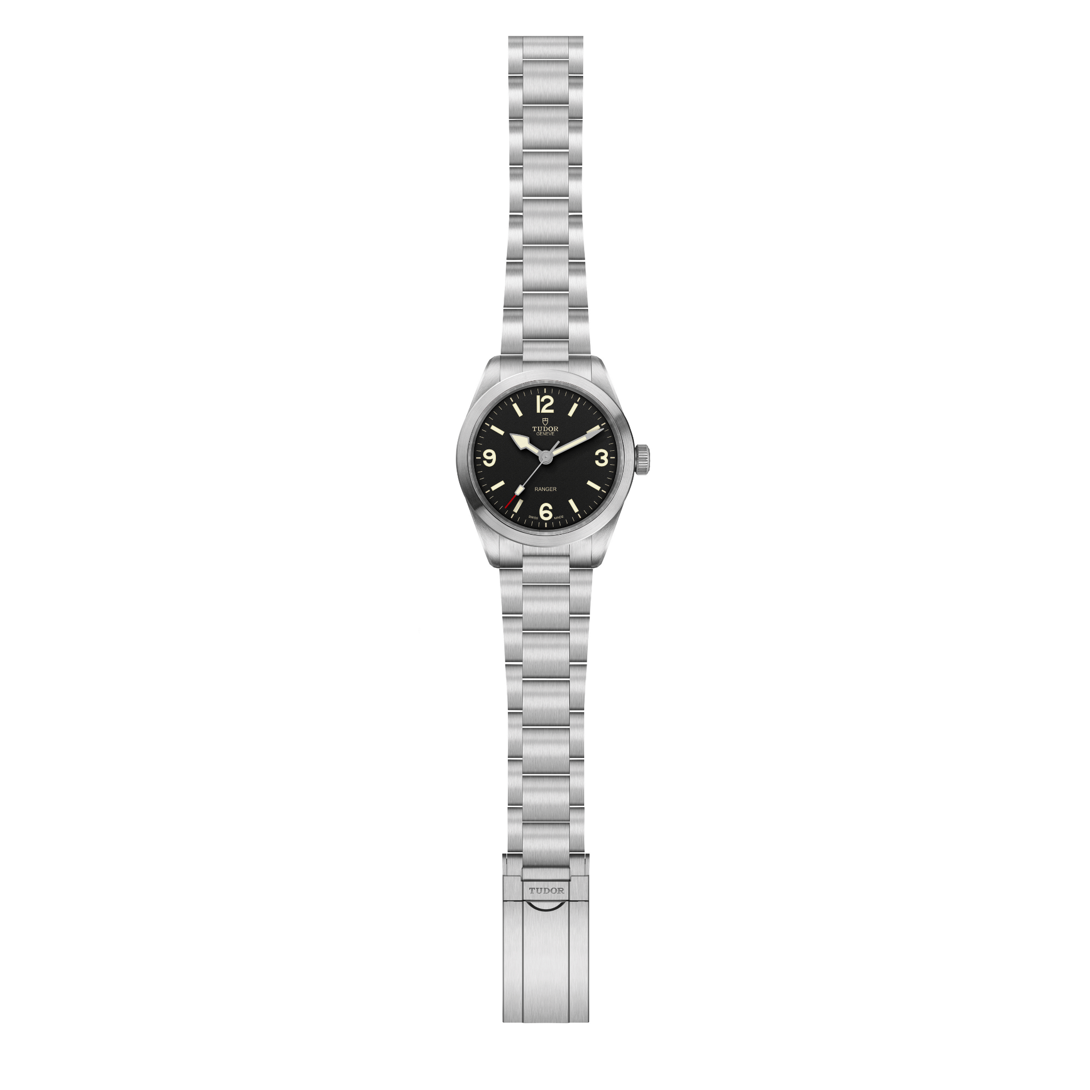 Tudor Ranger automatic watch black dial steel bracelet 39 mm