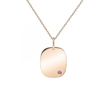 Médaille Colette Coussin Rose or rose et saphir rose