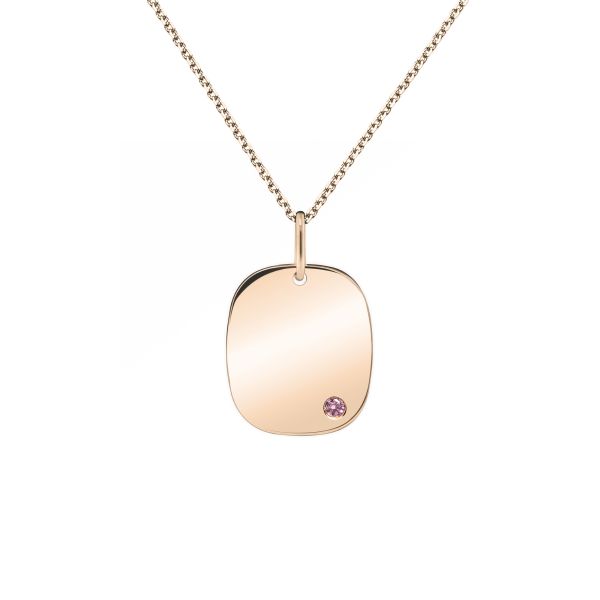 Médaille Colette Coussin Rose or rose et saphir rose