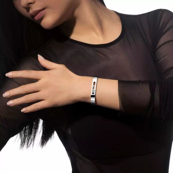 Bangle Messika Move Joaillerie in white gold and diamonds